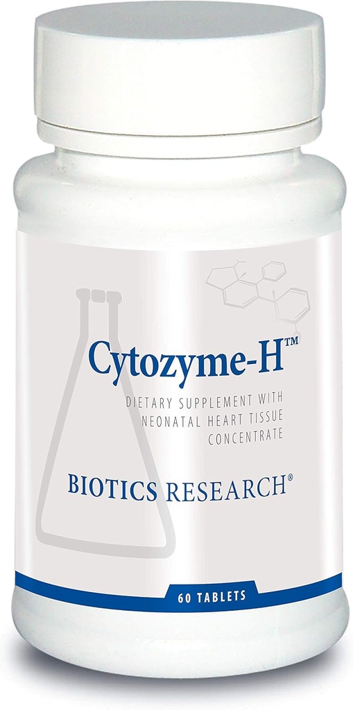Biotice Cercetare Citozyme H Suport cardiovascular Glandular, Concentrat de inima bovina, Promoveaza suport muscular, Boosts Energy, SOD, Catalase, Activitatea antioxidant potent 60 comprimate
