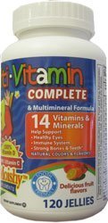 Unchiul Moishy Childrens Jeleuri minerale multi-vitamina cu Choline - 120 Jeleuri de unchiul Moishy