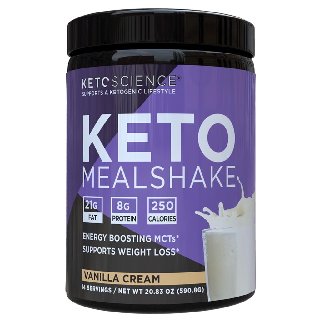 Keto Science Ketogenic Meal Shake Vanilla Dietary Supliment, bogat în MCT și proteine, ambalate cu colagen, vitamine și minerale, Keto și Paleo Friendly, pierdere în greutate, (14 porţii), 20.49 Oz