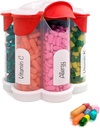 Extra Large Pill Organizator Daily, Săptămânal, Lunar Supliment flacon, Cute Blossom Pilula Distribuitor cu 7 XL Compartimente, Easy-Open Pilula cutie pentru vitamine, medicamente, etichete incluse (Red)