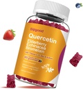 Quercetin Gummies cu Bromelain, Elderberry, Echinacea, Vitamina C D Zinc - Suport sistem imunitar 60 Conte Querbetin Gummies pure pentru copii și adulți