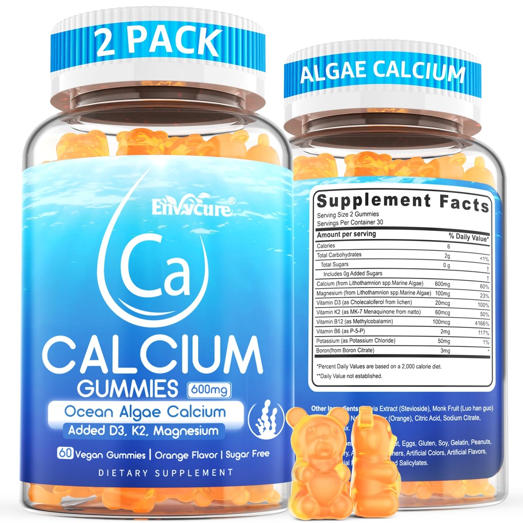 Gume de calciu 600mg - Suplimentul de calciu pentru femei, Ocean Algae Calciu 