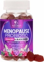 Menopauza Suplimente pentru femei - 3 Miliarde CFU Menopauza Naturala Menopauza Relief pentru Flash-uri usoare si transpiratii nocturne, PH, Suport Vaginal pentru Sănătate Probiotice pentru Femei Gummy, Supliment Probiotic - 120 Gumete