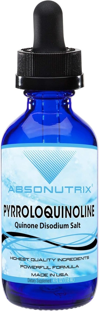 Absonutrix Pyrolochinolină Chinonă Sare disodică 20mg, 4 Fl Oz Sticla, 200 Servings, Biodisponibilitate ridicată, Absorbţie rapidă, Terţă parte testat, GMP-Certificat, non-GMO, Cruzitate-Free, Made in USA