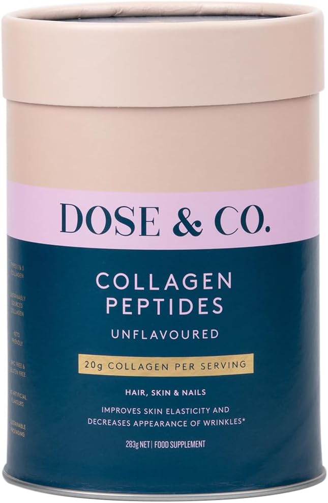 DOSE & CO. Colagen Peptide pure pentru păr, piele & unghii, nearomat - 10 oz pulbere Supliment