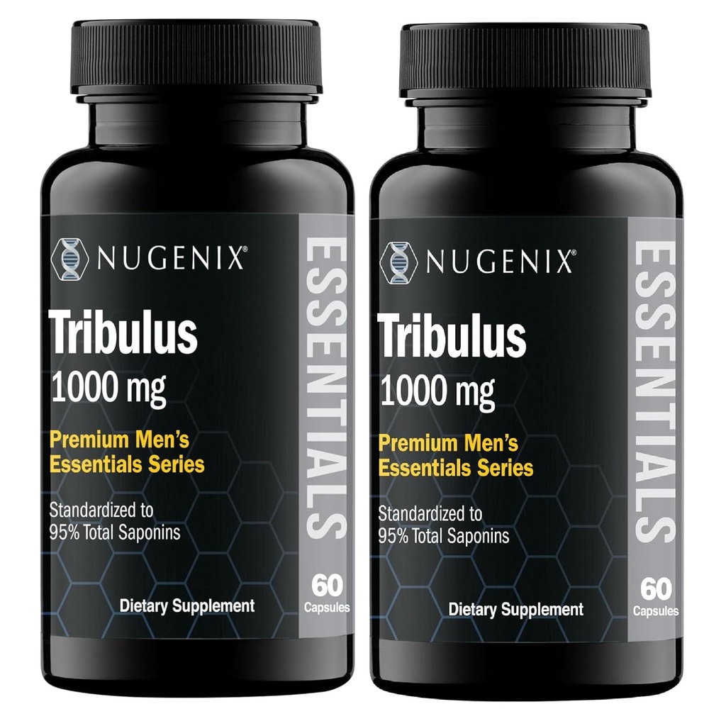 Nugenix Essentials Tribulus Terrestris for Men Extract - 95% Total Saponine, 1000 mg Mare Potenta, Extra Putere, 120 Conte