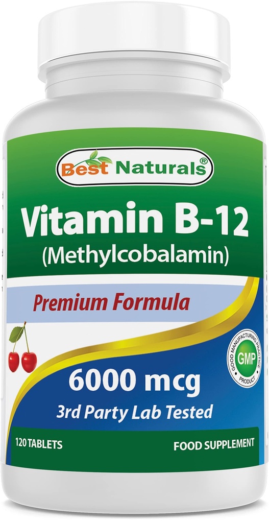 Cele mai bune naturale vitamina B12 6000 mcg 120 comprimate