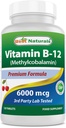 Cele mai bune naturale vitamina B12 6000 mcg 120 comprimate