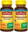 Natura produs Gluconat de potasiu 550 mg, Supliment alimentar pentru inima de sprijin pentru sănătate, 100 comprimate, 100 zile de aprovizionare (Pachet de 2)
