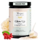 Aripă Wellness luminos în sus, Colagen pulbere pentru femei - păr, piele și unghii Frumusețe Supliment cu iarbă-Fed hidrolyzed Colagen Peptogens Adaptogens, Vitamina C & Biotin - 25 Serviri, Neflavorat