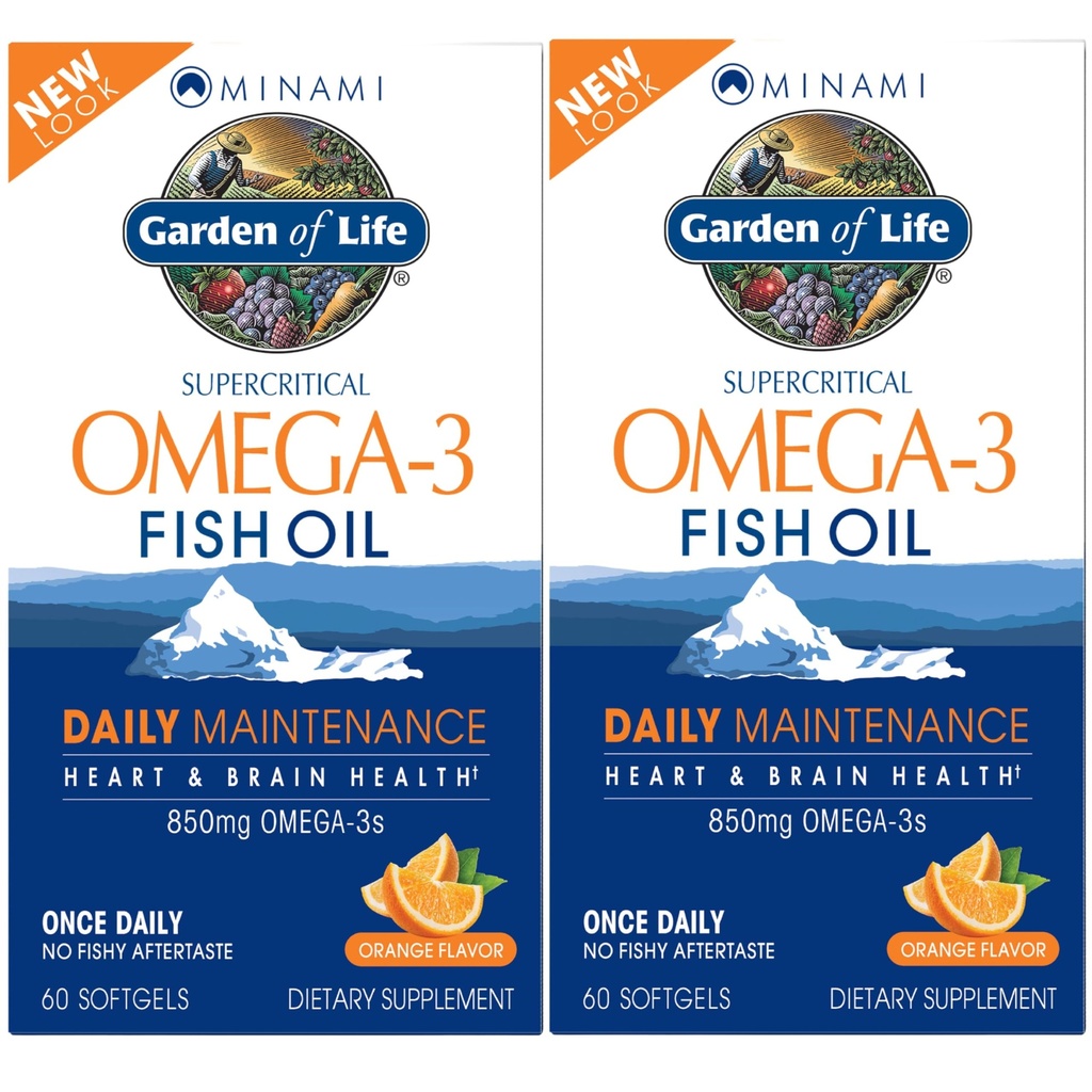 Gradina de viata EPA/DHA Omega 3 Ulei de peste - Minami Natural Brain Function, Inima si Mood Supplement, 120 Conte (60-ct 2-Pack)