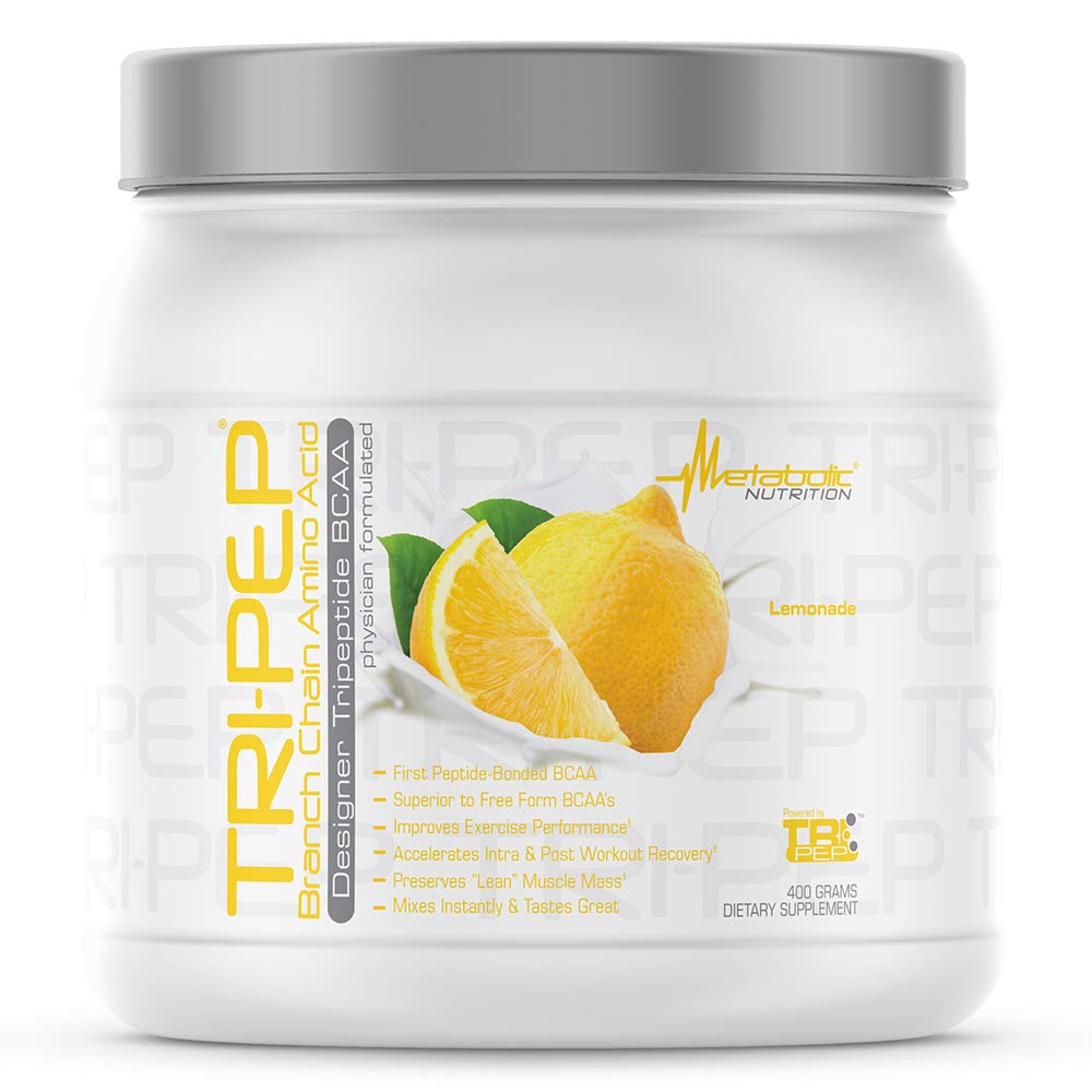 Nutriţie metabolică - TRIPEP - Lanţul de ramură tri- peptidă Aminoacid, Pulbere BCAA, Suplimentul de antrenament pre- Intra, Limonadă, 400 Grams (40 Serviri)