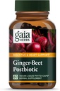 Gaia Herbs Ginger-Beet Postbiotic - Supliment pentru suport de sănătate Gut & Heart - Made with Organic Fermented Beets & Ginger - Free from Dairy, Soy & Gluten - 60 Vegan capsules (30 Servings)