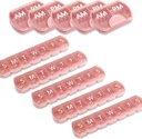 10 Pack (Weekly & Daily), 2 ori pe zi (AM/PM) + 7-Day Pill Organizator, Vitamin Planner, Set de pastile de mare capacitate, Caz de pastile de călătorie pentru medicamente/Vitamins / uleiuri de pește/Supplements, roz