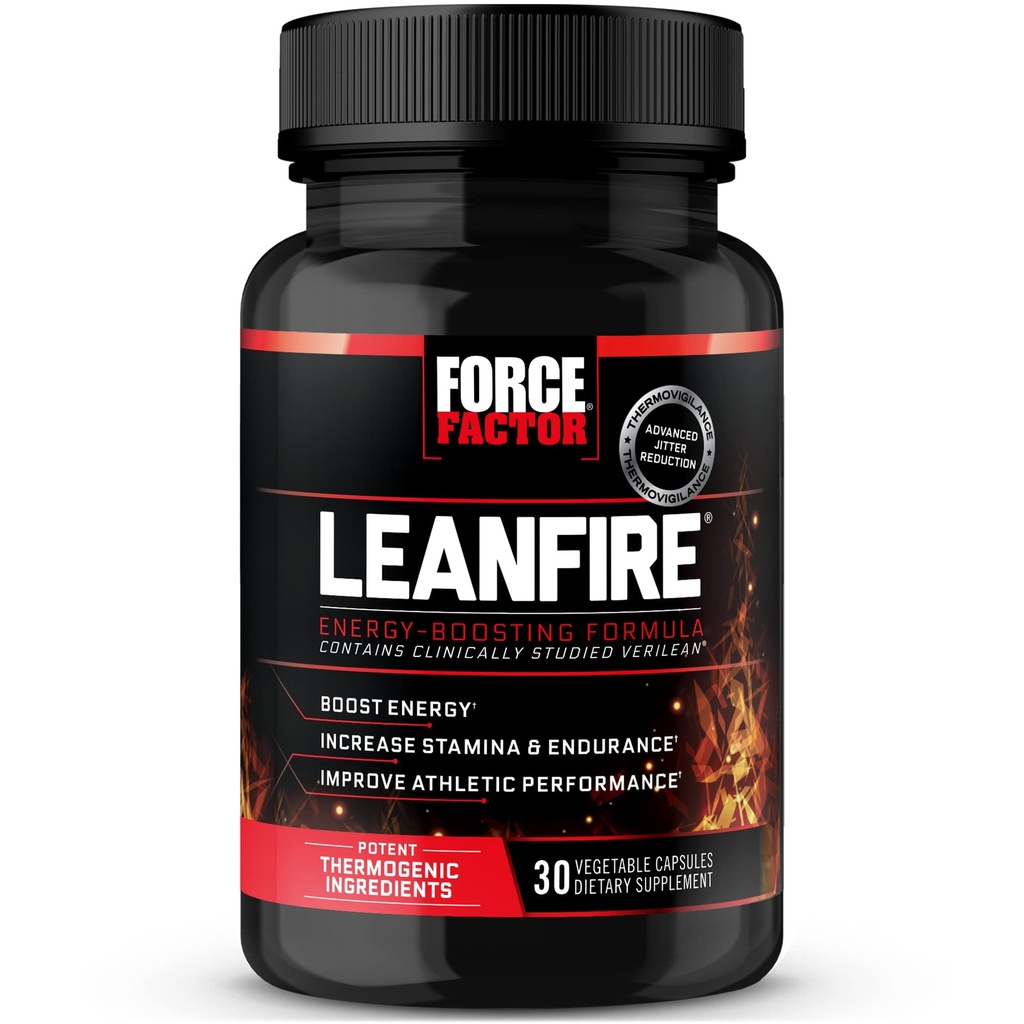 Force Factor LeanFire Pre Antrenament pastile de energie cu extract de ceai verde și cofeina pentru a crește energia, construi Lean Muscle, Negru, 30 Conte (Pachetul de 1), pachet mai Vary