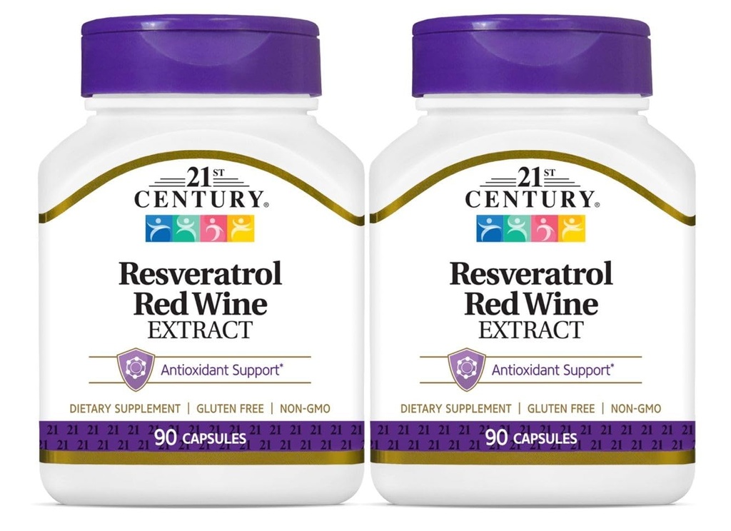21st Century, Resveratrol Red Wine Extract, 90 capsule - 2pc