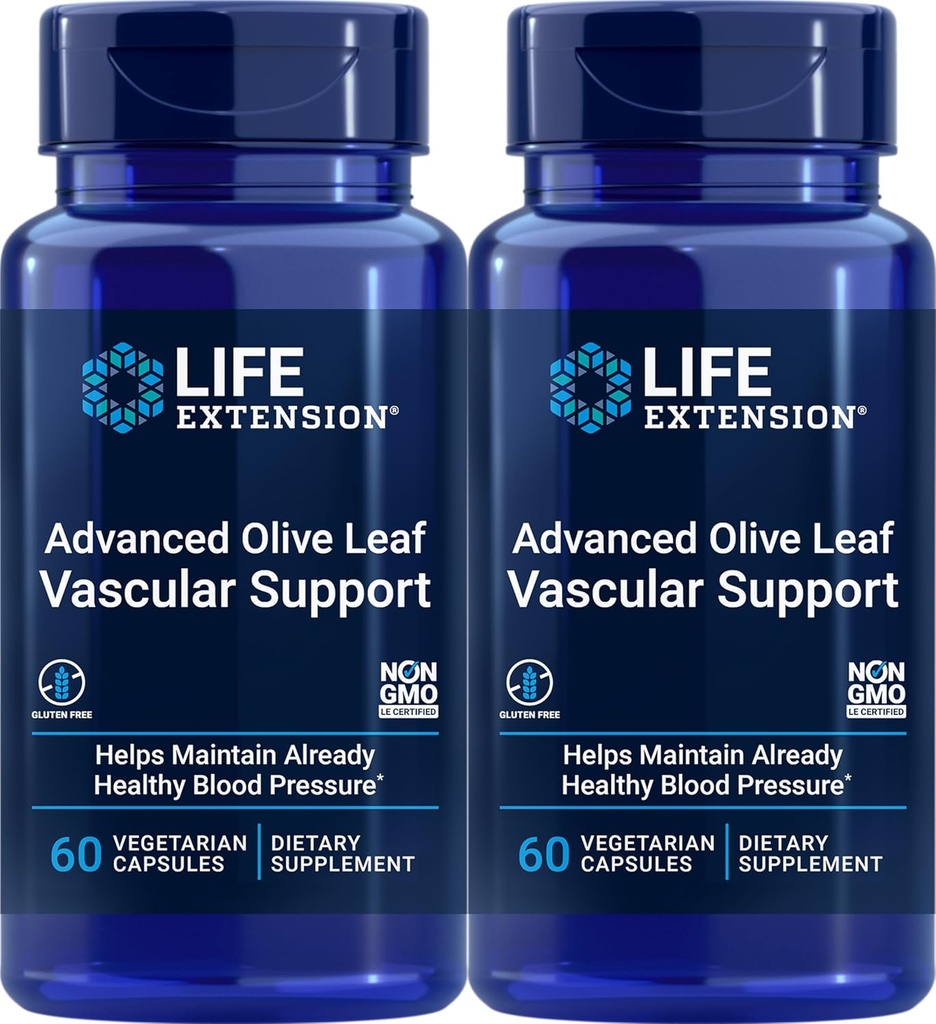 Life Extensie Avansat Olive Leaf Suport vascular, 60 Capsule vegetariene (Pachet de 2)