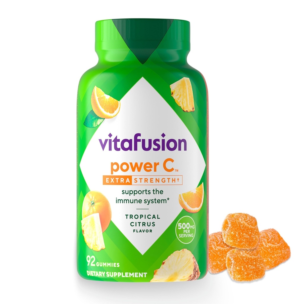 Vitafusion Extra Putere Putere C Gummy Vitamine, Tropical Citrus aromate Immune Support (1) Vitamine, 92 Conte