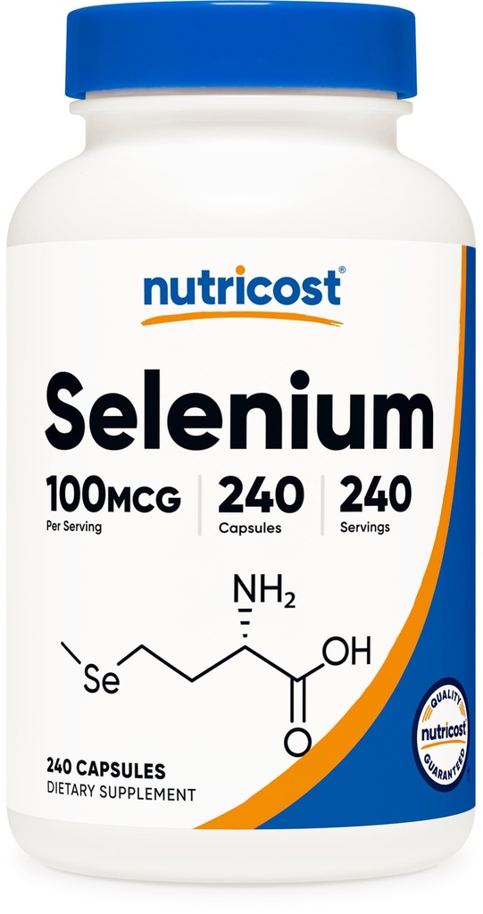 Nutricost Seleniu Supliment 100mcg, 240 capsule, vegetarian, gluten gratuit & non-GMO