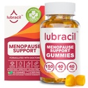 Lubracil Menopause Gume pentru femei - Menopauză Suplimente pentru Flash-uri fierbinți, Transpirații nocturne, Swings și echilibru hormonal - Vitamine zilnice cu Cohosh negru și Ashwagandha - 60 Gummies (Pachet de 1)