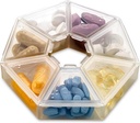MEDca Weekly Pill Organizator Clear 7-Sided Pill Reminder, Hexagon Shaped