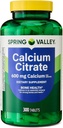 Spring Valley Calciu Citrate comprimate Supliment alimentar, 600 mg, 300 Conte. - New Look