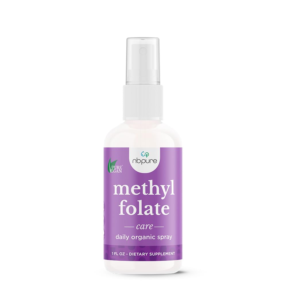 Nbpure Metilfolat Vitamina B9 Spray suplimentar, lichid acid folic Spray, 1 oz