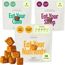 GEM Bite Pachet complet de Varietati de Rutina cu multivitamine zilnice (14 Bites), Calm de calm (7 Chews) & Deep Sleep Aid (7 Chews) 