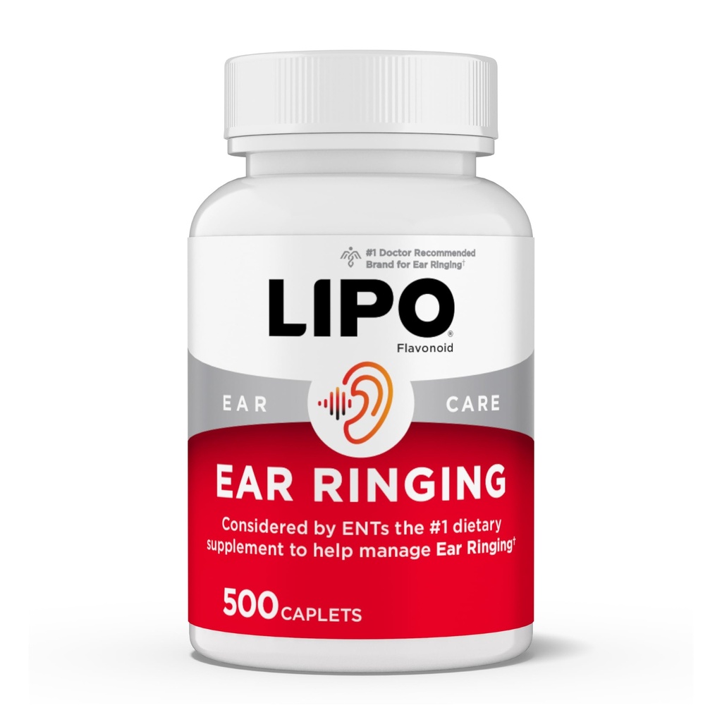 Lipo-Flavonoid Plus Tinitus Relief - Doctor-Recomandat pentru urechi inelare - Clinic-Proven Lemon Bioflavonoid Complex cu vitamine C, B1, B2, B6, B12, & Calciu - 500 Caplete