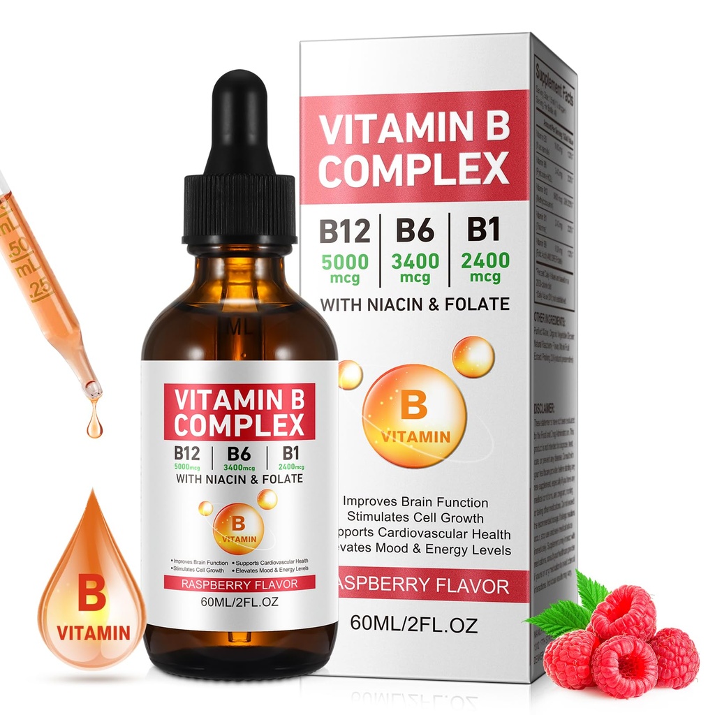 Vitamina B lichid complex, vitamina Vegan B12 picături lichide 