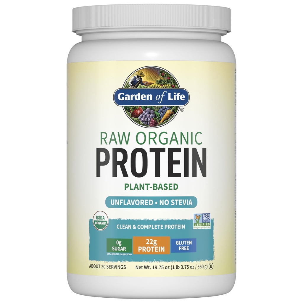 Gradina de viata Organic Vegan Praf de proteine, Pe bază de plante & BCAAs, Pudră de proteine organice cu Probiotice & Enzime, Non-GMO, Gluten-Free Lactoză LB