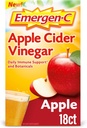Emergen-C Apple Cidru Oţet Vitamina C Fizzy Drink Mix, Supliment alimentar pentru suport imunitar, Apple - 18 Conte