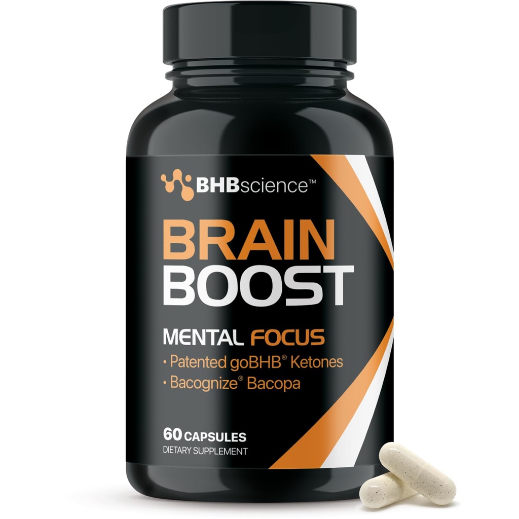 Creier Booster Supliment pentru Focus - Validat clinic Nootrops Brain Supplement de suport cu Bacopa Monnieri Extract & patentat GoBHB pentru suport cognitiv - 3rd Party testat (30 Serviri)