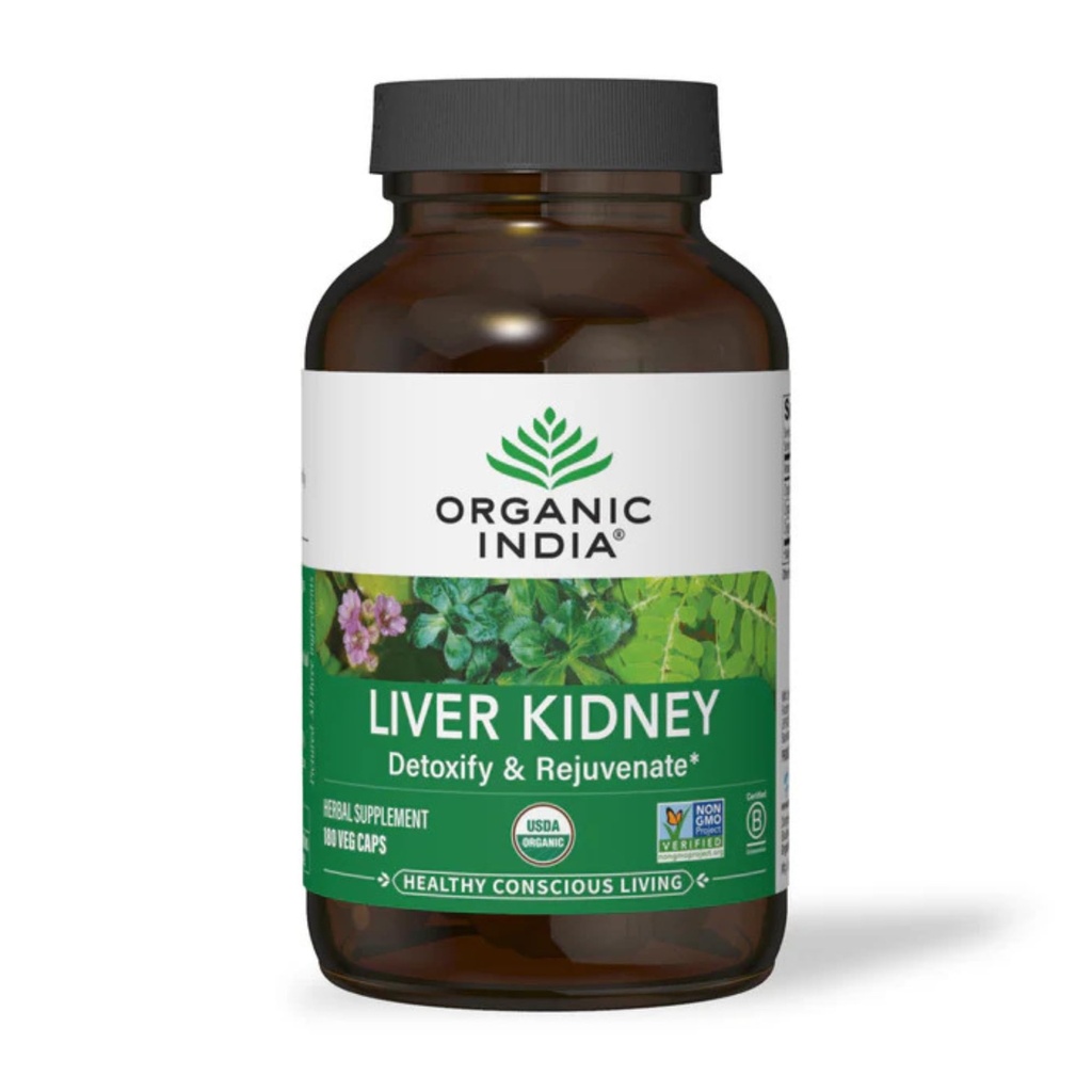 ORGANIC INDIA Ficat și rinichi Curățare Detoxifiere Reparație - Herbal Supplement - Curățenie și întinerire, Sprijină Sanatos Funcție Ficat & Rinichi, Vegan, USDA Certified Organic, Non-GMO - 180 Capsule