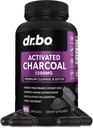 Capsule Charcoal activate Detoxifiere Cleanse - 1200 mg Pastile organice de nucă de cocos Charcoal pentru gaz de stomac și ajutor înălbitor pentru bărbați Femei Copii - capsule active Binder suplimente activate pentru gută