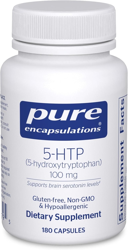 Pure Encapsulations 5-HTP 100 mg - Brain Health, Sleep Regulation & Appetit Support* - 5- Hidroxitriptofan - Gluten Free & Non-GMO - 180 Capsule
