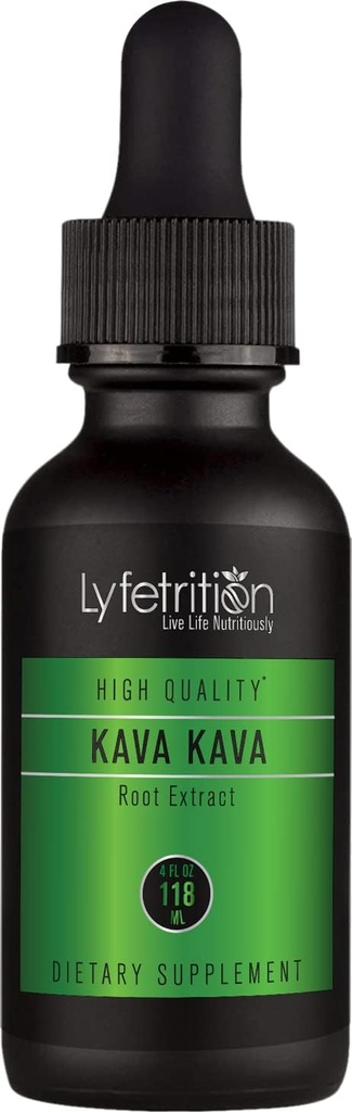 Lyfetrition Kava Kava Root Extract cu Active Kavalactonăs 540mg, 220 Servings, Cruzitate-Free, Easy-to-Consume Picături lichide, Absorbție rapidă, GMP-Certificat, Third-Party Testat, Non-GMO, Made in USA