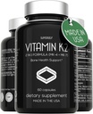 Capsule de vitamina K2 100 mcg - Complex de vitamine K MK-7 & MK-4-60 Capsule - VIT K2 2 în 1 Formula Supliment de înaltă rezistență MK7 MK4 - Made in USA - Vegan & Non-GMO