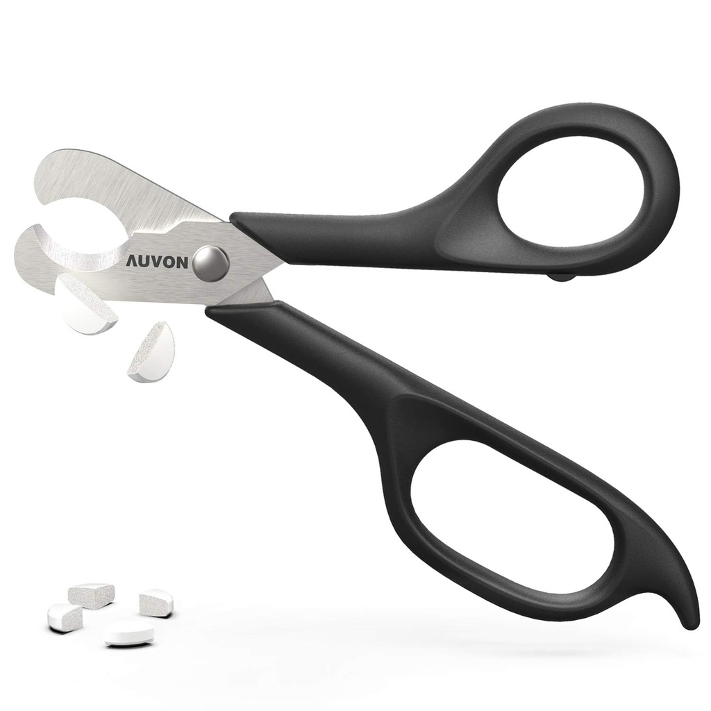 Auvon Foarfece-Shaped Pill Cutter, Sharp Blade Pill Splitter pentru Compararea cu ușurință cele mai multe vitamine 5-15mm, tablete și medicamente în jumătate