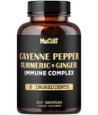 210 Pastile - capsule de ardei iute Organice cu Turmeric, Ginger, Immune Support Complex ca Elderberry, Echinacea, Usturoi Bulb - Digestie, Heart Health & Body Management