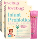LOVEBUNG Probiotice infantile 0-6 luni - USDA Probiotice organice pentru bebelusi, suporta gaz pentru bebelusi, colica, diaree si nou-nascut constipatie Relief, Allergen & Sugar Free, pudra fara gust, 60 Pack