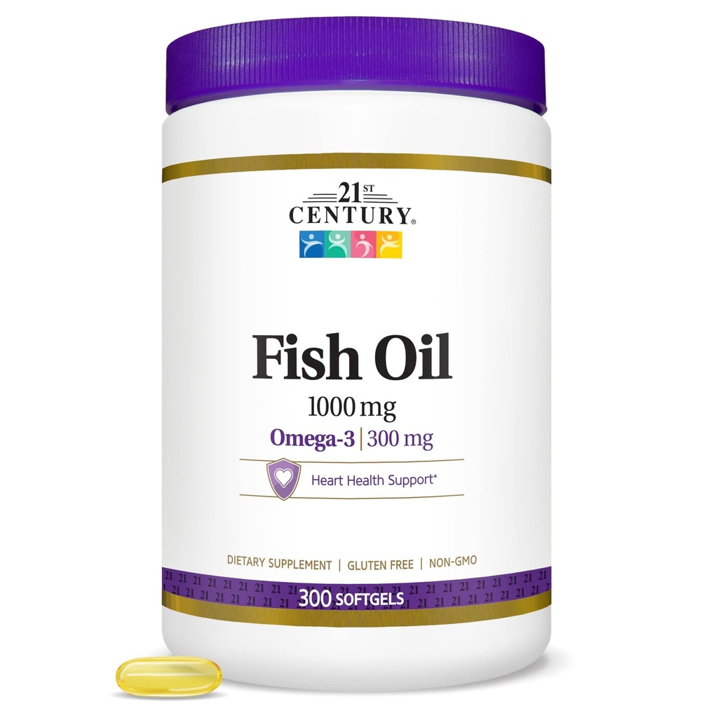 21 Century Fish Oil 1000 mg Softgels, 300 Count