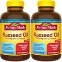 Nature Made Flaxseed Oil 1000 mg, Supliment alimentar pentru Heart Health Support, 180 Softgels (Pachet de 2)