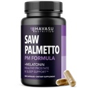 Saw Palmetto PM pentru bărbați cu Melatonin 3mg - Night Time Prostate Health Supplement for Bladder and Sleep Support - Reduceți frecvența urinară - 200 Conte - Vegan, capsule non-OMG - peste 6 luni de aprovizionare