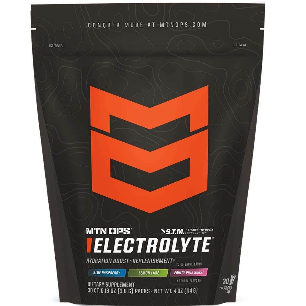 MTN OPS Electroliţi Pachete cu pulbere, Pachete de hidratare fără zahăr, Pulbere de hidratare fără gluten, Pachete electrolitice STM 