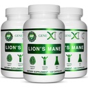Genex Formulas Lions Mane Supliment cu 100% Lions Mane extract (3 ambalaj) - Nootrops Brain Supplement for Brain Boost, Focus, Mental Clarity, Natural Energy, 1000mg/serving - (360 capsule)