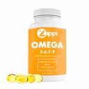 Zippi Omega 3-6-7-9 Camelina Softgels - Plant based Omega 3-6-7-9 Fatty Acid Supliment. Ajută la susţinerea creierului, ficatului, cardiovascularului, imunităţii şi funcţiei comune