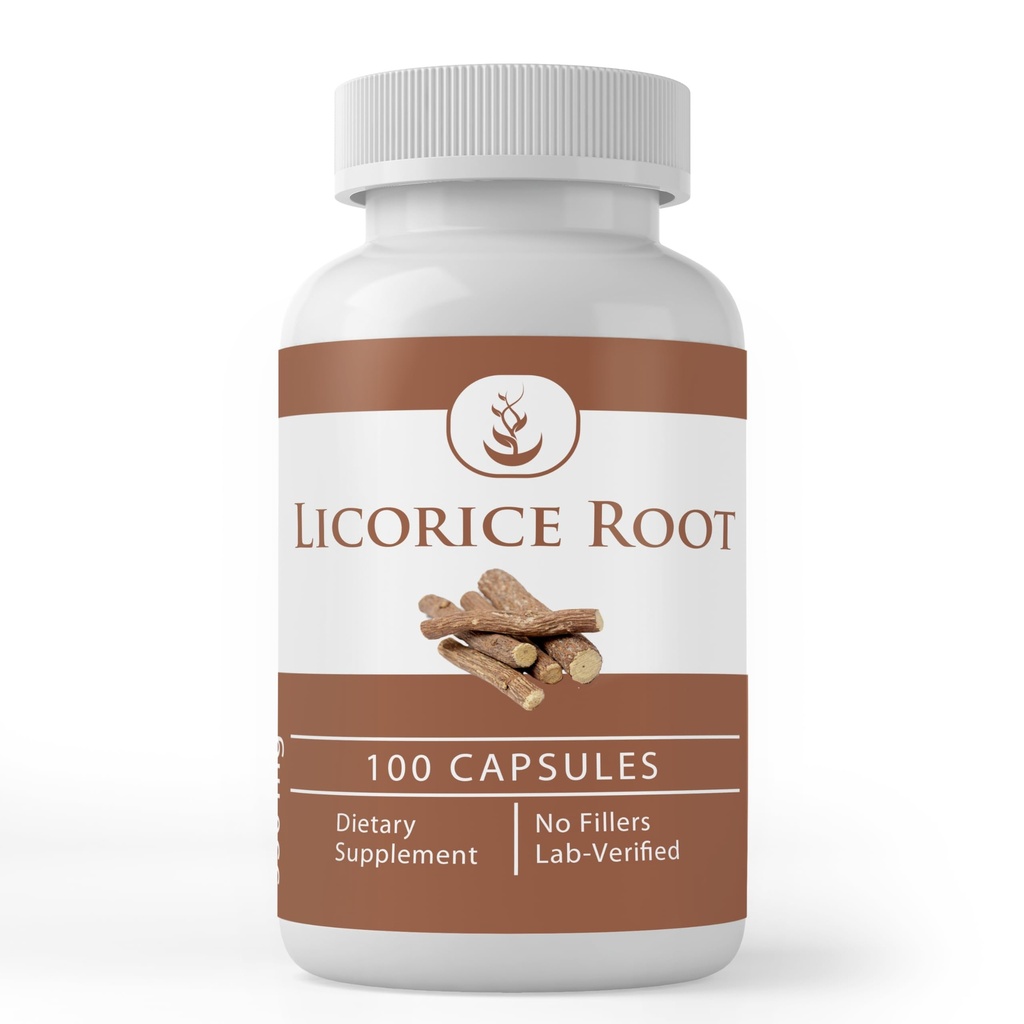 Ingrediente originale pure extract de rădăcină de lemn dulce (100 capsule) întotdeauna pură, fără aditivi sau Fillers, Lab verificat