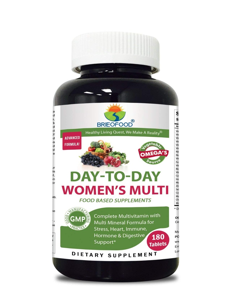 Briofood, Day-to-Day Food's Women's Multi (180 Tablets) cu Omegas de origine vegetală