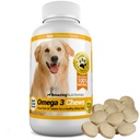 Amazing Omega 3 pentru câini - Omega 3 ulei de pește pentru câini Suplimentul pentru mancarimi piele relief pentru piele uscată și pete fierbinți și strat de topire cu EPA și acid gras DHA - 120 Aroma de șuncă Chews